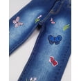 thumbnail image 6 of KIDSCOOL Girls Embroidered Jeans,4-15T Ribbed Elastic Waist Denim Pants,3-4 Years, 6 of 8