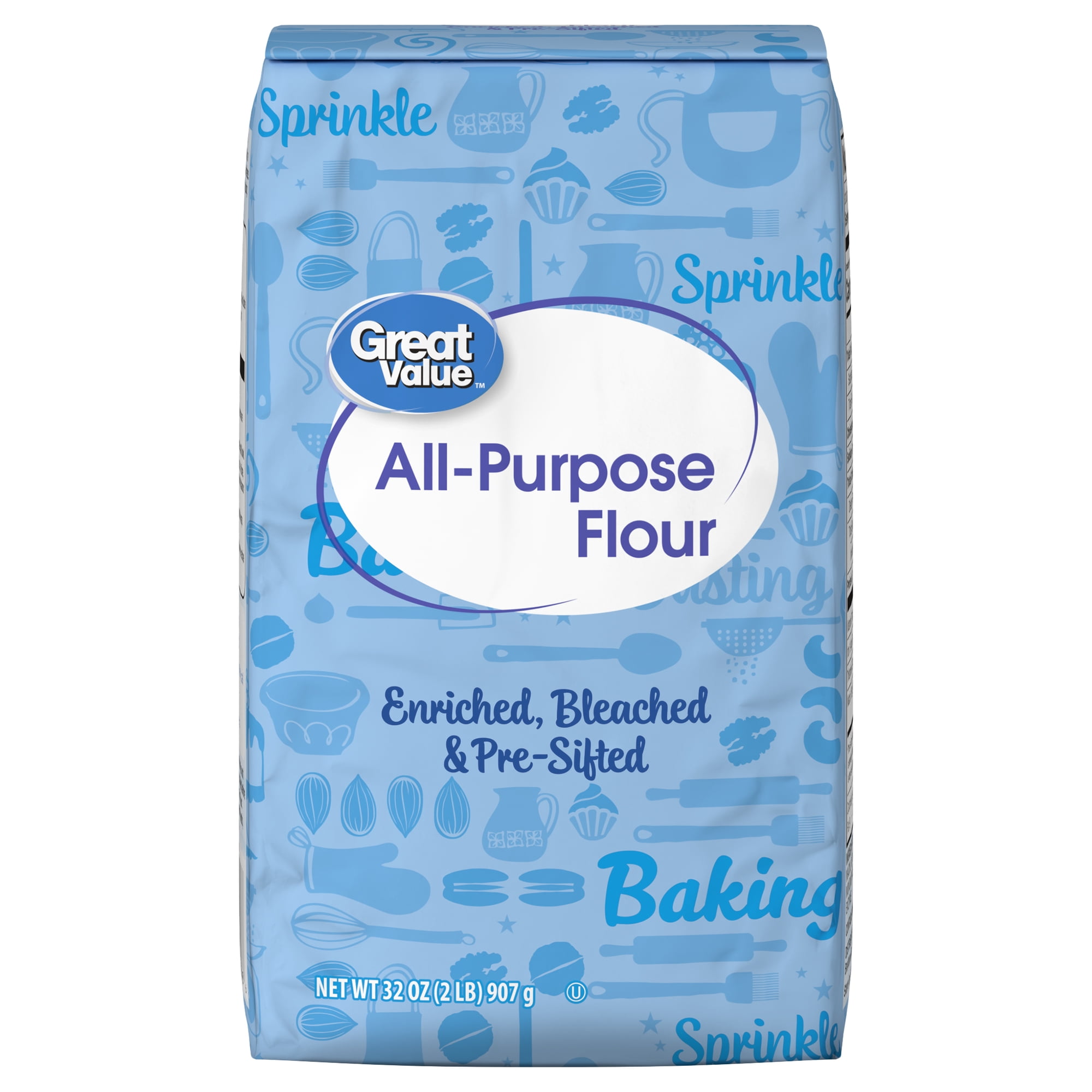 Great Value All-Purpose Enriched Bleached Flour, 2 lb Bag
