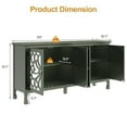 thumbnail image 6 of May in Color Buffet Cabinet with Mirror Butterfly Carved Door, 63" Modern Vintage Sideboard with Adjustable Shelves, for Entryway, Living Room, Kitchen, Green, 6 of 8