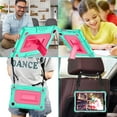 thumbnail image 2 of FIEWESEY for TCL Tab 8 V/Tab 8 SE (6048E) Tablet Case Soft Silicone Rubber Heavy Duty Hybrid Had Back Shell Protection Shockproof Kids Friendly with Built in Stand Shoulder Strap (Green+Pink), 2 of 8