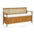 thumbnail image 4 of vidaXL Banc de Rangement avec Coussin 148 cm Bois d'Acacia Massif, 4 of 5
