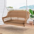 thumbnail image 2 of Pemberly Row Resin Wicker Porch Swing in Honey, 2 of 6
