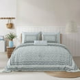 thumbnail image 4 of WODREAMS 3-Piece Blue Leafs Bedding Set, Full/Queen, 4 of 4
