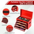thumbnail image 6 of 5-Drawer Rolling Tool Chest, 2-in-1 Tool Box with Wheels Metal Tool Chest Cabinet for Garage, Workshop, Red, 6 of 7