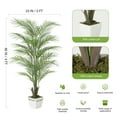 thumbnail image 2 of 4FT Fake Palm Tree Faux Areca Palm Plants with 21 Full Lifelike Palm Leaves Realistic Trunks Fake Tropical Palm Tree for Indoor Home Office Outdoor Yard Décor with Trapezoidal Prism White Pot, 2 of 7