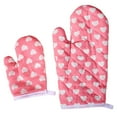 thumbnail image 1 of 2 guantes de cocina con diseño de corazón para hornear, resistentes al calor, para adultos y niños, 1 of 8