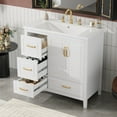 thumbnail image 3 of 36 inch Bathroom Vanity with Sink, One Cabinet with Soft-closing Doors, 4 Soft-Closing Drawers, Metal Handles, Black, 3 of 9