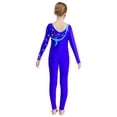 thumbnail image 2 of TTAO Full Body Leotard for Girls Ballet Dance Bodysuit Long Sleeve Skating Jumpsuit Tumbling Activewear Blue 6, 2 of 5