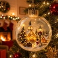 thumbnail image 4 of Christmas Ball Ornaments, Light-Up Village Snowman Scene Bauble, Warm LED Hanging Decor for Tree and Mantel Displays, 4 of 5