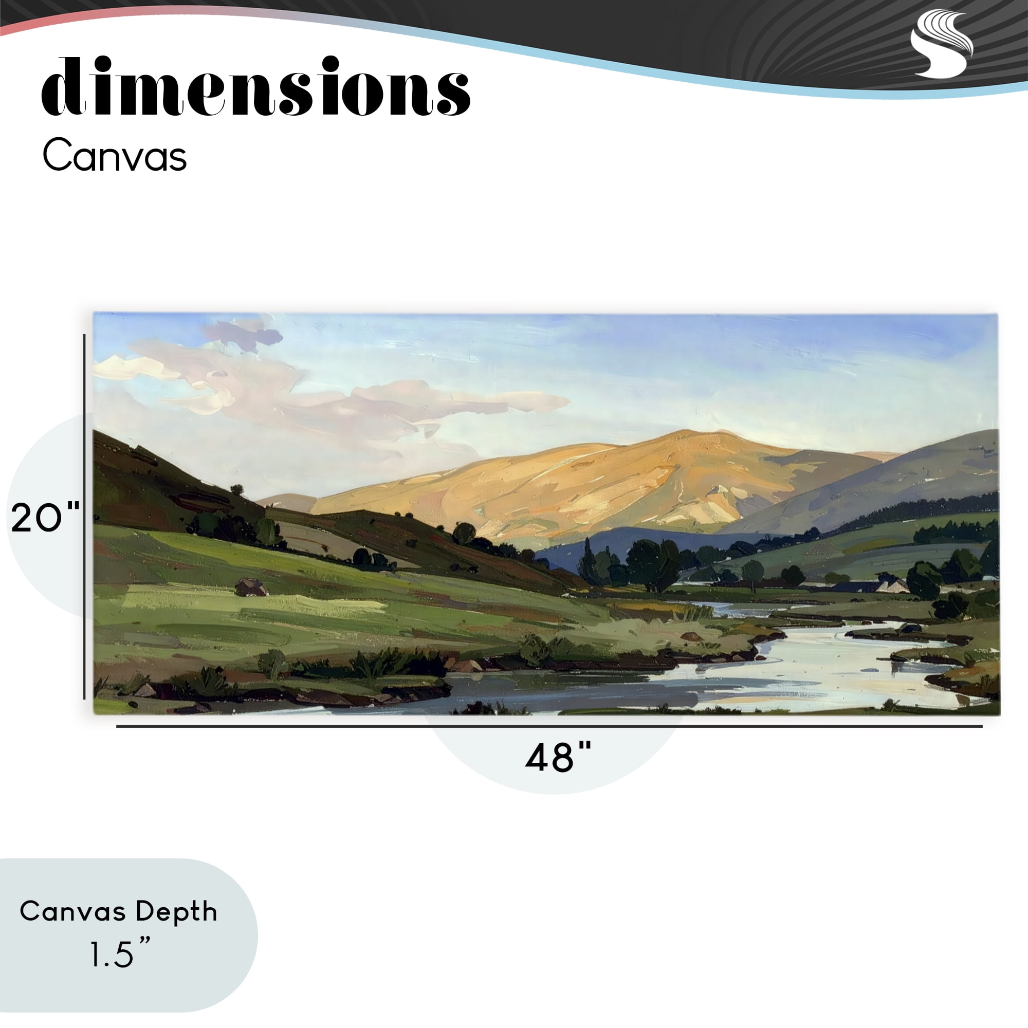 Stupell Industries Across The Valley Landscape Canvas Wall Art, design by Alonza Saunders