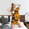 thumbnail image 2 of Cute Halloween (1) Womens Pajamas Short Set Soft Short Sleeve Sleepwear Button Down Pjs Set with Pockets S XXL Medium, 2 of 5