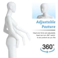thumbnail image 4 of Female Mannequin Dress Form Display Manikin Torso Stand, Detachable Mannequin Stand Realistic Full Body Mannequin w/Metal Base, White, 4 of 9