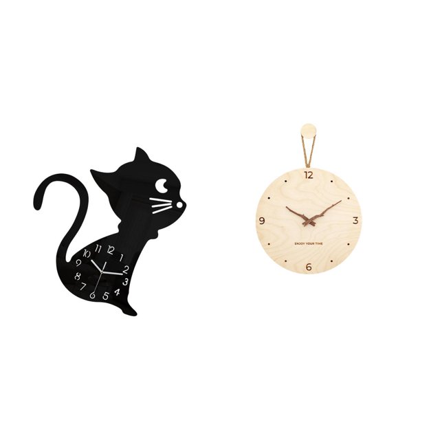 Reloj de pared,Reloj de pared con diseño de gato para guardería,sala de juegos y interior,Reloj de pared,Reloj de pared decorativo para sala de estar,silencioso,Reloj de pared de madera con
