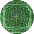 thumbnail image 1 of Ahgly Company Indoor Round Medallion Emerald Green Traditional Area Rugs, 8' Round, 1 of 4