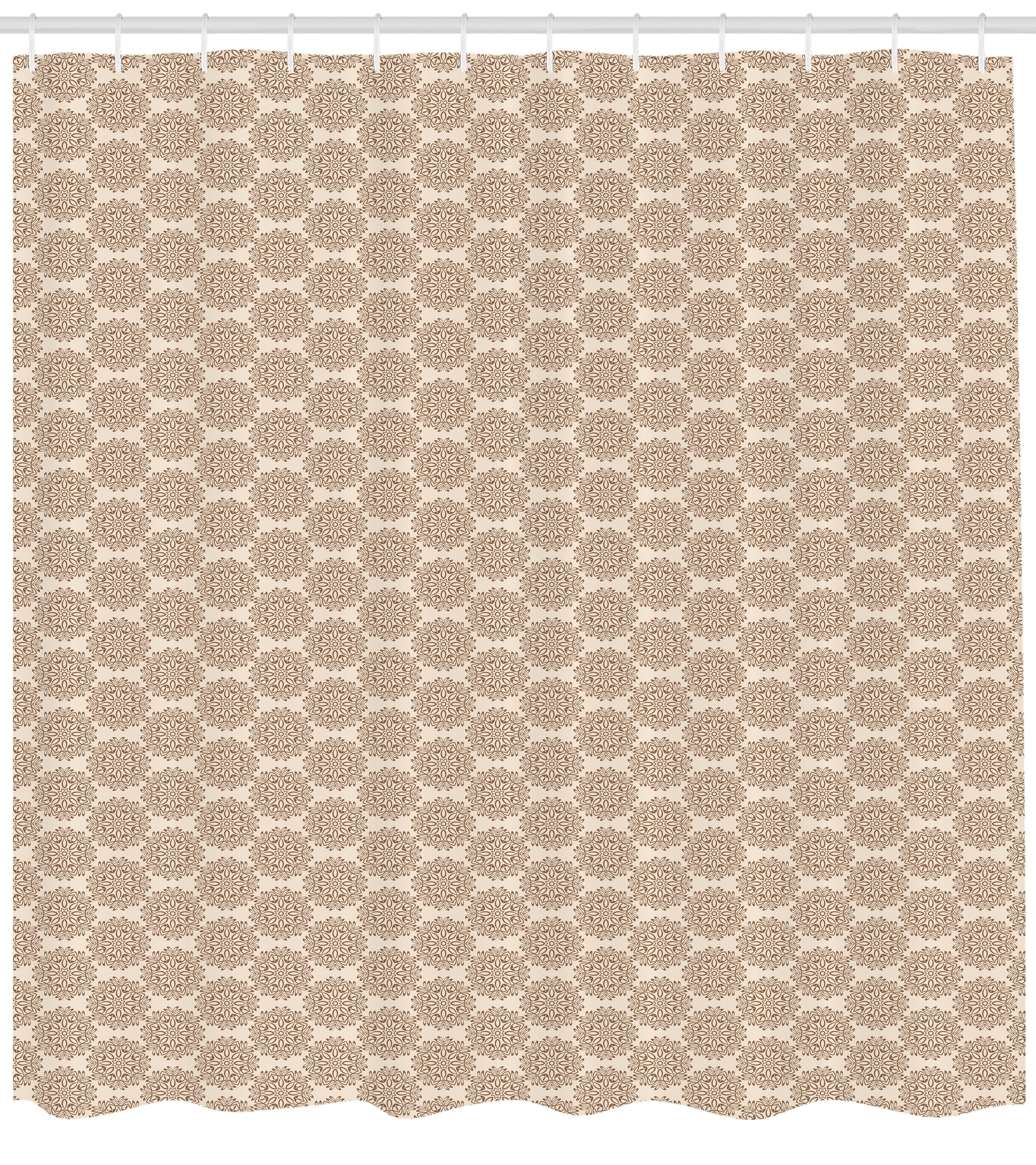 Brown Mandala Shower Curtain Primitive Fl Art With Brown Mandala Shower Curtain Primitive Fl Art With Repeating Arabesque Style Motif Fabric Bathroom Set Hooks 69w X 75l Inches Long