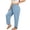 Light Blue, variant on Plus Size Linen Pants Cotton Linen Solid Color Drawstring Elastic Waist Pockets Side Split Long Pants With A Relaxed Fit For Plus Size Comfort Womens Pants