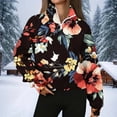 thumbnail image 2 of YUGYXL Women’s Plaid Fleece Pullover Hoodie Long Sleeve Quarter Zip Sherpa Jacket Cozy Checkered Fall Winter Tops Black Sweatshirt S, 2 of 5