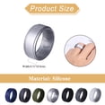 thumbnail image 3 of Avaner Silicone Wedding Ring for Men: 7 Pack 8mm Width Breathable Air Grooves Silicone Rubber Wedding Engagement Bands New Year Christmas Valentine's Day Gift, Size 9, 3 of 7
