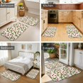 thumbnail image 4 of Strawberry and Leaf White Pattern Bath Mat Set Of 2,Non-Slip Rug for Bathroom,Kitchen,Bedroom,Entrance, 30x17 and 23.5x15.7 Inches, 4 of 5