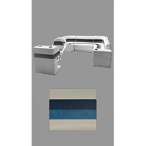 Horizon Manufacturing Premium Pontoon Furniture Set 11 PC Premium 007 Grey/Navy/Blue