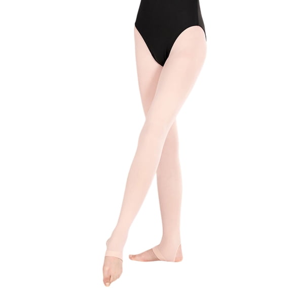 CPNG Girls Stirrup Tights Dance Socks Solid Color Thin Pantyhose 60D Stepping Pantyhose Dance Socks Ballet Tights(Pink,3-4 Years)