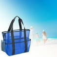thumbnail image 4 of Cheers.US Large Beach Bags Portable Multifunctional Summer Beach Toy Mesh Tote Bag Food Net Storage Bag for Camping Green, 4 of 7