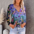 thumbnail image 4 of Aloohaidyvio Tops and Blouses ,Womens Casual Tops Loose V-Neck Tie-Dye Printing Long Sleeve T-Shirt, 4 of 4