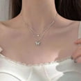 thumbnail image 6 of SSKFHGI Double Crystal Butterfly Silver Gold Chain Necklace Gift Xmas Christmas, 6 of 8