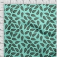 thumbnail image 4 of oneOone Polyester Spandex Turquoise Blue Fabric Leaves Sewing Material Print Fabric By The Yard 56 Inch Wide, 4 of 6