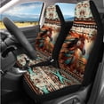 thumbnail image 2 of Binienty Western Aztec Horse Automotive Seat Covers Front And Back with Steering Wheel Cover Decorative Armrest Cover Comfortable Vehicle Seat Belt Covers 14 PCS Auto Interior Accessories Set, 2 of 7