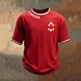thumbnail image 3 of Arlun Men's Canadian Flag Printed Short-Sleeved T Shirts Classic Round Neck Short Sleeve Summer Sports Tops Loose Comfy Breathable Casual Tee for Everyday and Holiday Activities Red XXL, 3 of 3