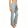 thumbnail image 6 of Women's Wrap Skirted Flared Leggings Stretchy High Waisted Bell Bottoms Running Yoga Lounge Pants, 6 of 8