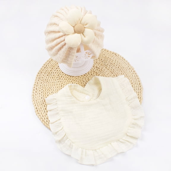 Monebena Baby Turban Flower Baby Girl Turban Hat Set Newborn Baby Head Wraps for Newborn Infant Toddler M01