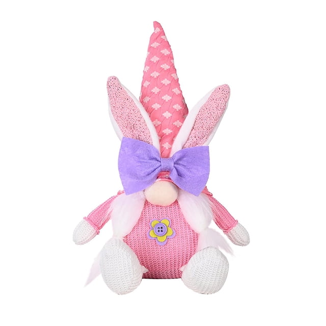 Muñeca de peluche sin rostro para decoración de Pascua, conejito de lana, 28 x 11 cm