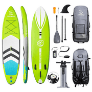 SURFMASS Inflatable 11’ Stand up Paddle Board with Adjustable Paddle, Hand Pump, Backpack, Safety Ankle Leash, Fin
