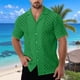 thumbnail image 2 of Mens Casual de Manga Corta Botón Abajo Camisas Cuello Turndown Color Sólido Botón Blusa, Suelto Ajuste Poliéster Camisa de Verano, Lavado de Manos Casual, 2 of 7