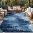 thumbnail image 2 of Blue Mountain Outdoor Rug for Patio/Deck/Porch, Non-Slip Large Area Rug 6 x 9 Ft, Misty Forest Nature Woodland Pine Tree Landscape Indoor Outdoor Rugs Washable Area Rugs, Camping Rug Carpet Runner, 2 of 8