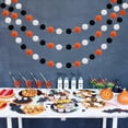 thumbnail image 5 of Vorkoi Fall Event Garlands, 3pk Orange Black White Felt Pom Pom Garland, 6.6ft Long, 25mm 24 Balls, Halloween Thanksgiving Party Decor, 5 of 6