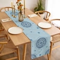 thumbnail image 3 of Table Runner 60 Inches Long for Kitchen Dining, Blue Floral Dresser Scarf Farmhouse, Dining Table Decorations for Wedding/Parties, Farmhouse Abstract Country Flowers Art 13 x 60 In, 3 of 8