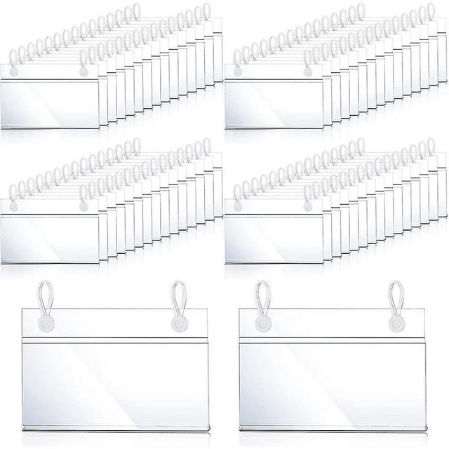 Plastic Label Holders Price Tag Ticket Hanger Clips With Easy Button Design Lock Closure For Basket