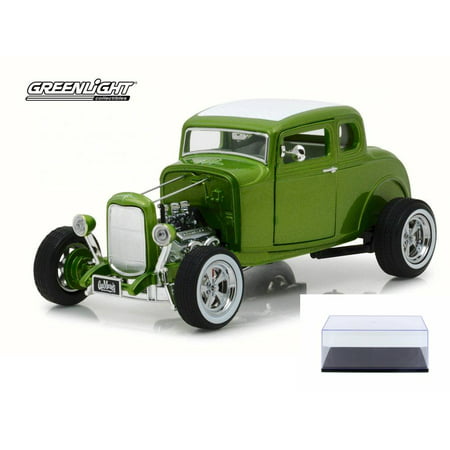 Diecast Car & Display Case Package - 1932 Ford Custom Hot Rod, Gas Monkey Garage - Greenlight 12974 - 1/18 Scale Diecast Model Toy Car w/Display
