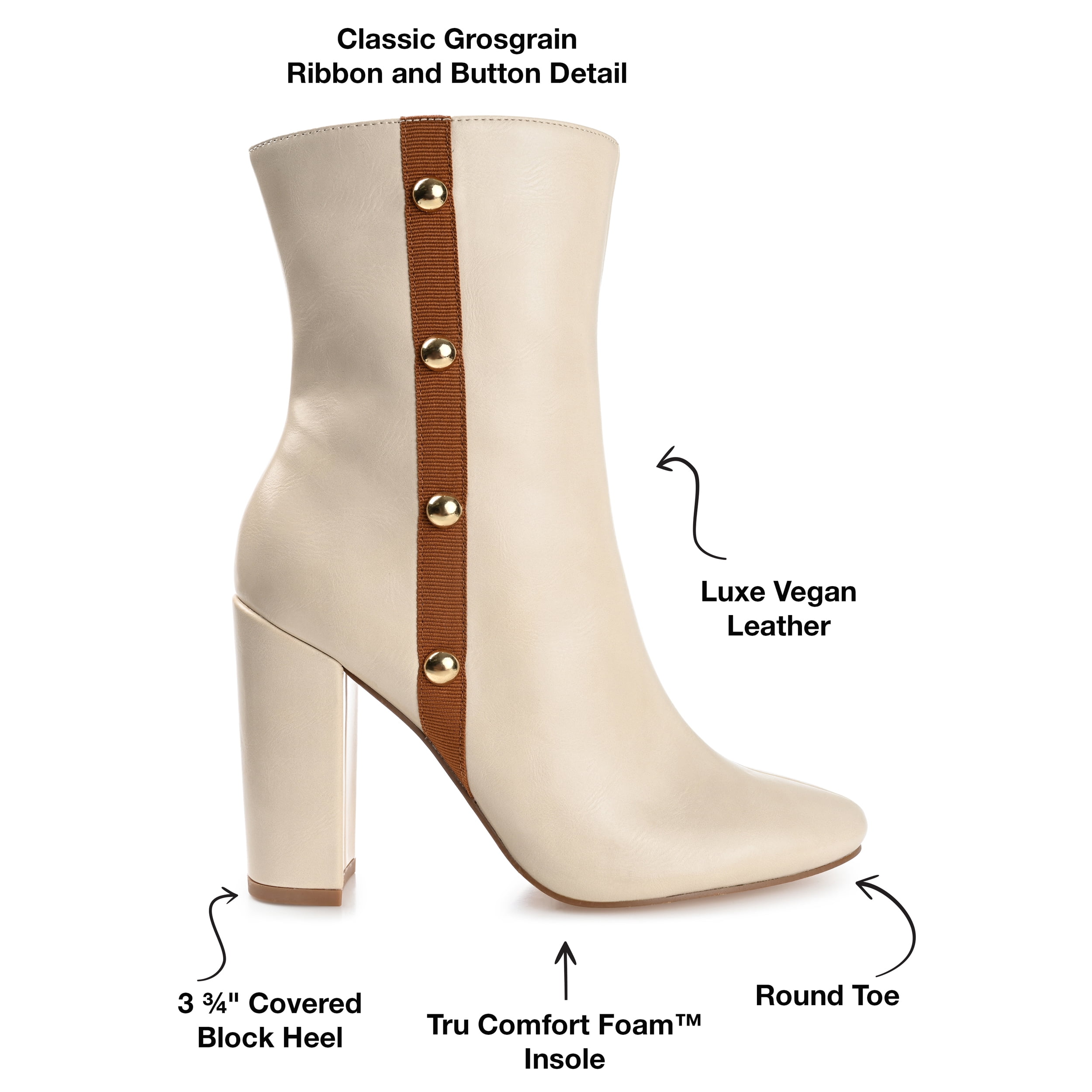 Journee Collection Womens Gaibriel Round Toe Block Heel High Ankle Booties