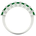 thumbnail image 5 of 2.61 ctw Wedding Band for Women - 14K White Gold Simulated Emerald Stackable Eternity Ring, 5 of 6