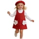 thumbnail image 2 of Conjuntos de blusas y camisas de cuello redondo y manga larga para niñas y niños, moda infantil, cuello alto, manga larga, falda con tirantes y boina con flores, conjunto de poliéster para niña de las, 2 of 7