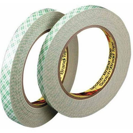 Scotch 410M Double Sided Pressure Sensitive Self-Adhesive Tissue Tape With 3" Core, 1" x 432"
