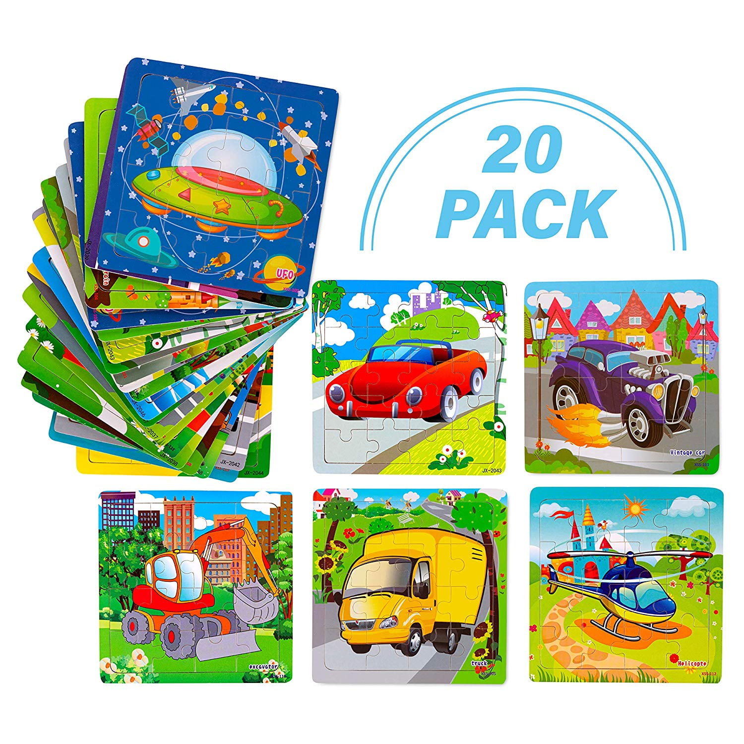Cars Trucks Trains Tractor Child Kids Junior Jigsaw Puzzles Pack of 3 