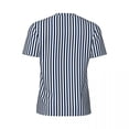 thumbnail image 5 of T Shirt For Men Nautical Navy Blue Running Stripes Trendy Cool Men Classic Tee Shirt Beach Short Sle, 5 of 6