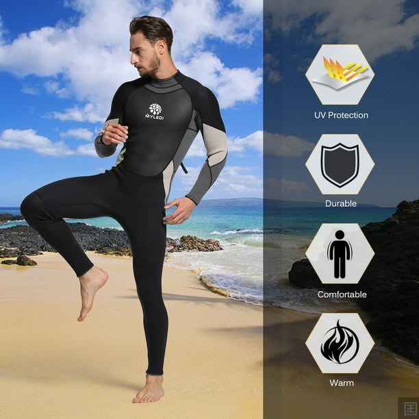 Traje de bano completo con cremallera y espalda abierta de 3 mm para hombre Natacion Traje de buceo y snorkel Walmart en linea