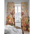 thumbnail image 3 of Sheer Curtains 84 inches Long 2 Panels Set Thanksgiving Highland Cow Fall Pumpkin Fruit Harvest Wood Tiers Sheers Rod Pocket Small Window Short Curtains for Kitchen Cafe, Each 52" W x 84" L, 3 of 7