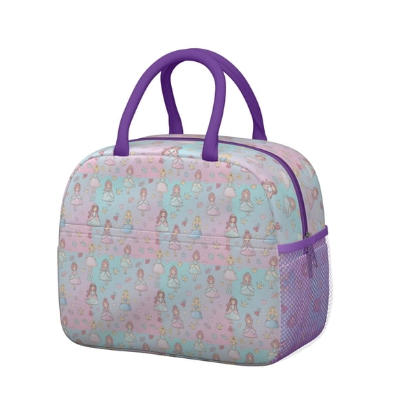 Womens Pastel Princess Pattern Lunch Box for Work,Insulated Lunch Bag for Women,Loncheras Para Mujer,Leakproof Adult Lunch Bag for Work,Beach,Travel,Picnic,Camping